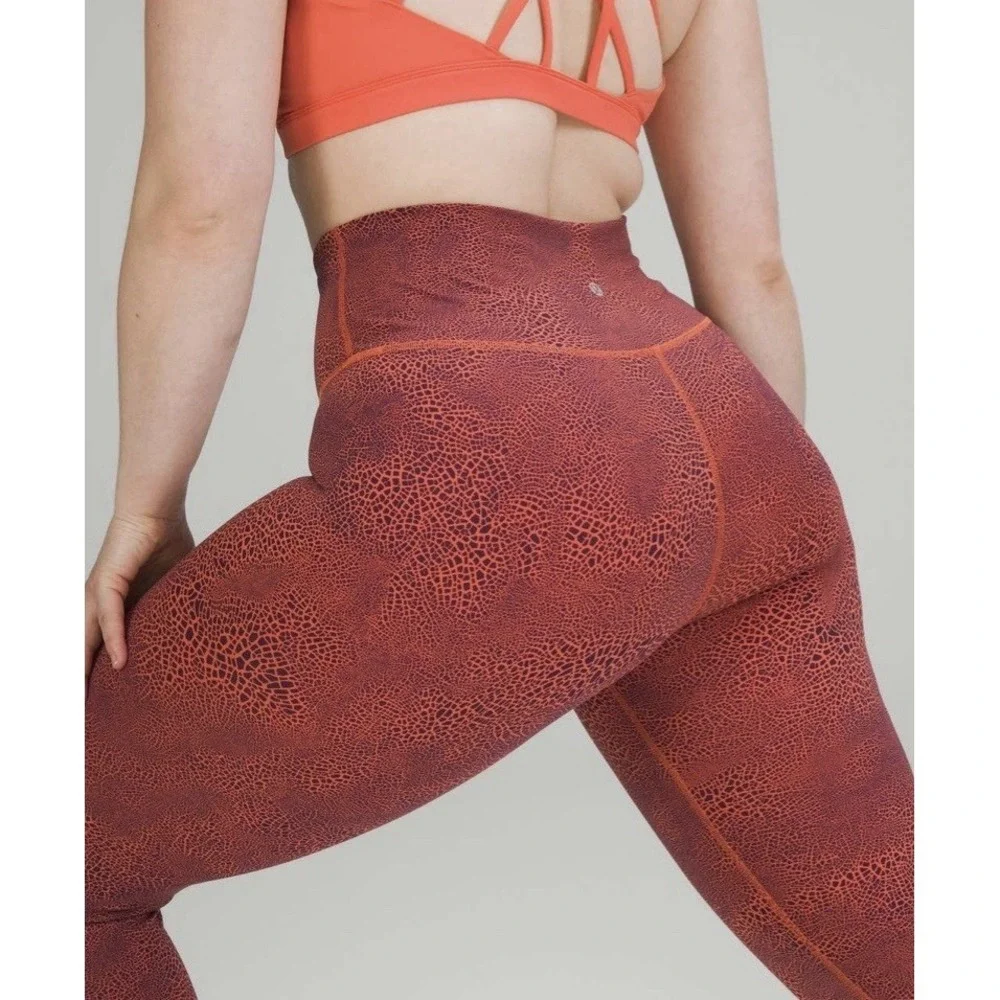 Lululemon Align High-Rise Leggings Size 14 Terracotta Animal Print 25